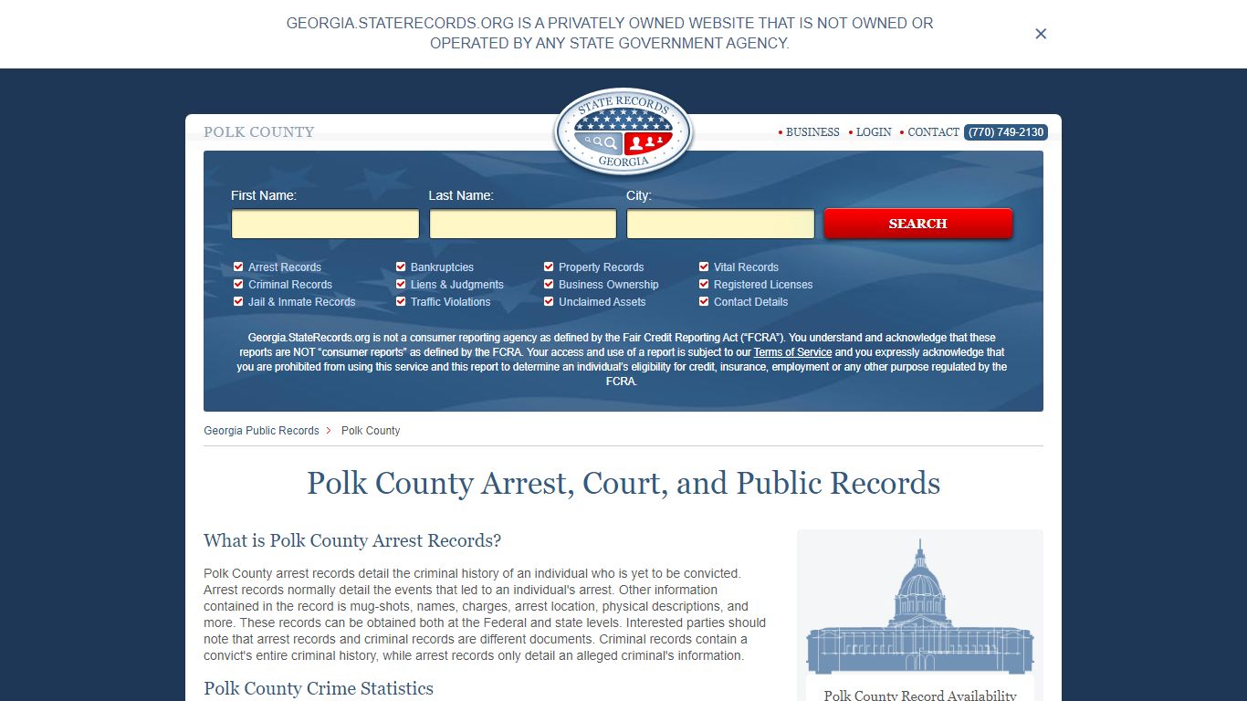 Polk County Arrest, Court, and Public Records