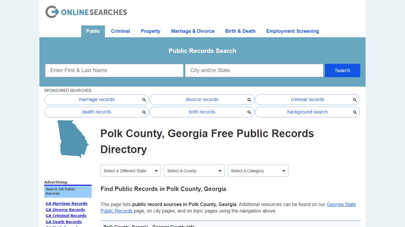 Polk County, Georgia Public Records Directory